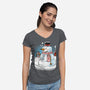 Cold Beer And Cool Buttons-Womens-V-Neck-Tee-imisko