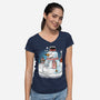 Cold Beer And Cool Buttons-Womens-V-Neck-Tee-imisko