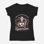 Spamton Coffee Emblem-Womens-V-Neck-Tee-LAGELANTEE