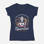 Spamton Coffee Emblem-Womens-V-Neck-Tee-LAGELANTEE
