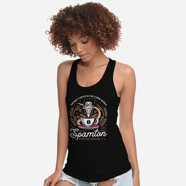Spamton Coffee Emblem-Womens-Racerback-Tank-LAGELANTEE