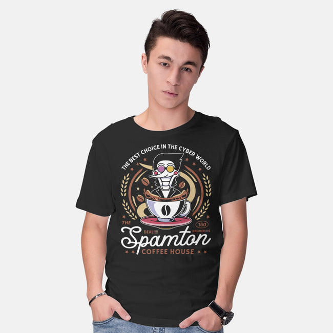 Spamton Coffee Emblem-Mens-Basic-Tee-LAGELANTEE