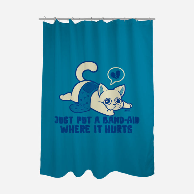 Just A Band-Aid Where It Hurts-None-Polyester-Shower Curtain-worlddominationforcats