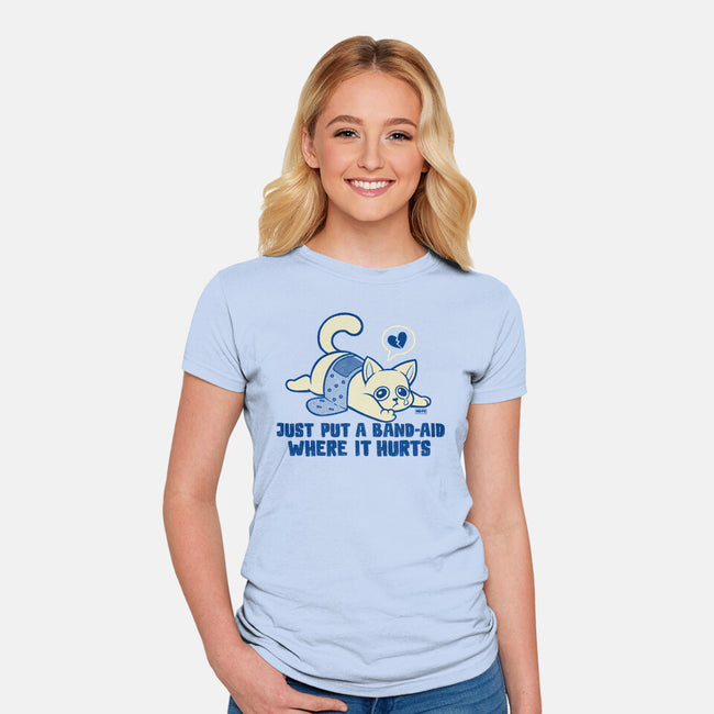 Just A Band-Aid Where It Hurts-Womens-Fitted-Tee-worlddominationforcats