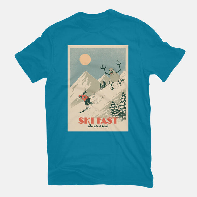 Ski Fast-Womens-Fitted-Tee-dfonseca