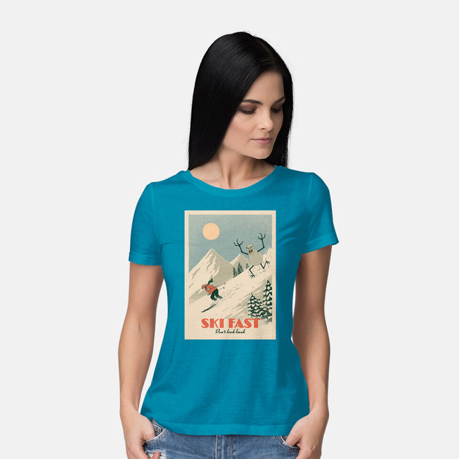 Ski Fast-Womens-Basic-Tee-dfonseca