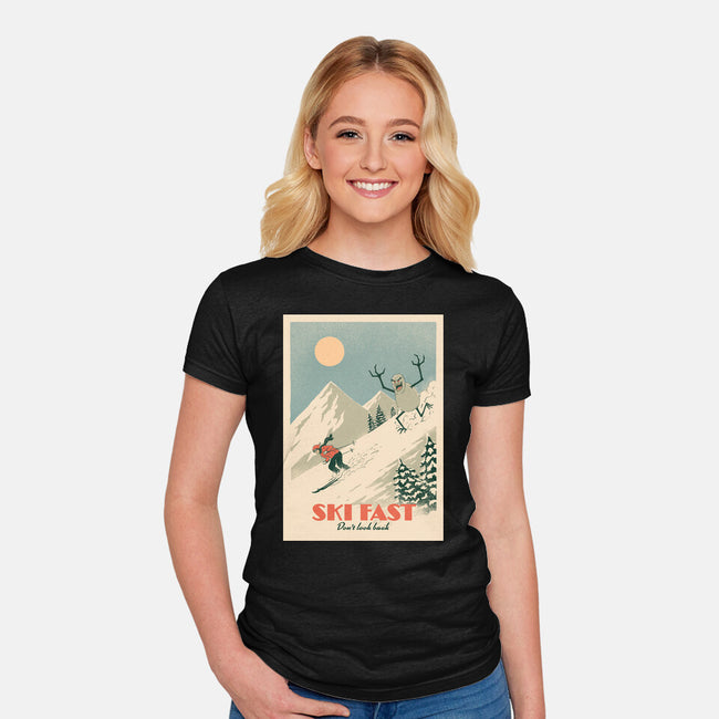 Ski Fast-Womens-Fitted-Tee-dfonseca