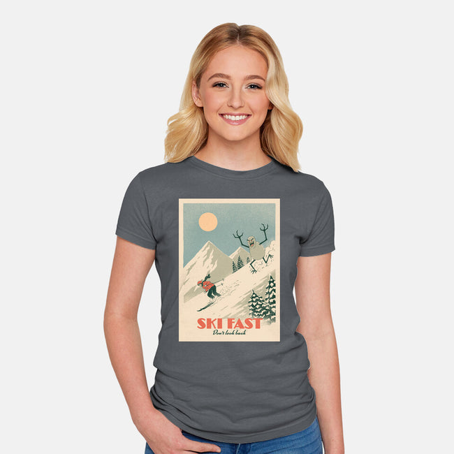 Ski Fast-Womens-Fitted-Tee-dfonseca