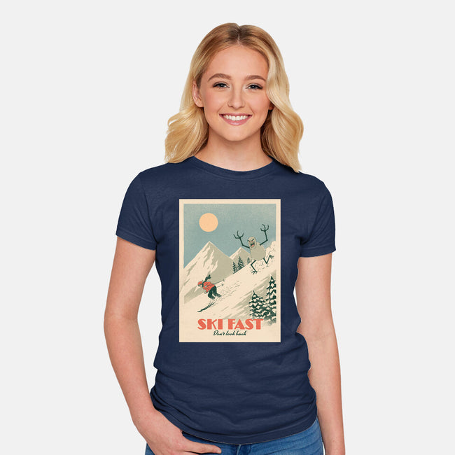 Ski Fast-Womens-Fitted-Tee-dfonseca