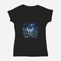 Christmas Hollow Night-Womens-V-Neck-Tee-dandingeroz