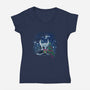 Christmas Hollow Night-Womens-V-Neck-Tee-dandingeroz