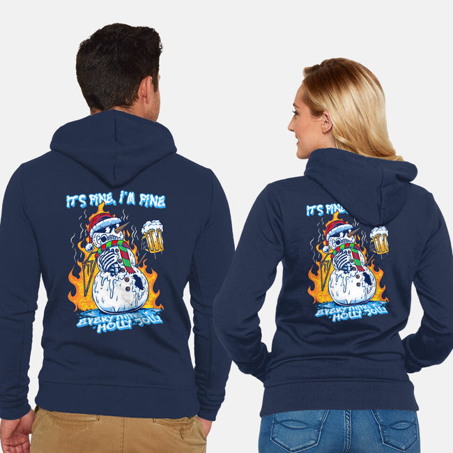 Everything Is Holly Jolly-Unisex-Zip-Up-Sweatshirt-joerawks