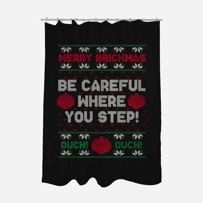 Merry Brickmas-None-Polyester-Shower Curtain-Melonseta
