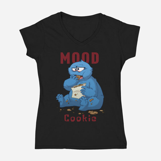 Cookie Mood-Womens-V-Neck-Tee-DoOomcat