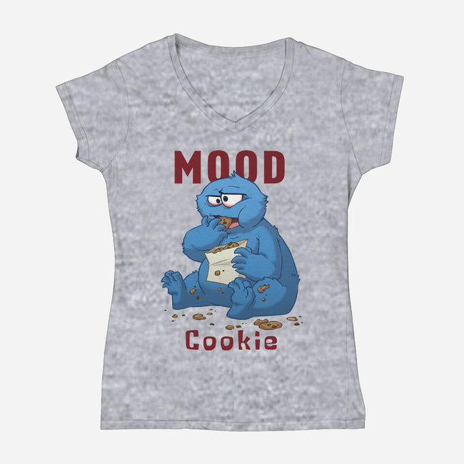 Cookie Mood-Womens-V-Neck-Tee-DoOomcat