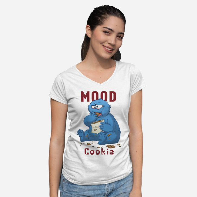 Cookie Mood-Womens-V-Neck-Tee-DoOomcat