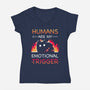 Humans Are My Emotional Trigger-Womens-V-Neck-Tee-Vallina84