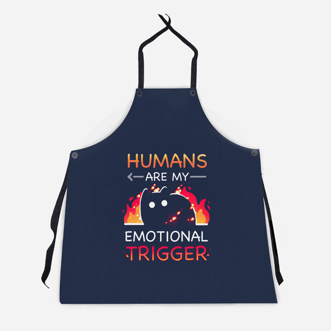 Humans Are My Emotional Trigger-Unisex-Kitchen-Apron-Vallina84