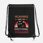 Humans Are My Emotional Trigger-None-Drawstring-Bag-Vallina84