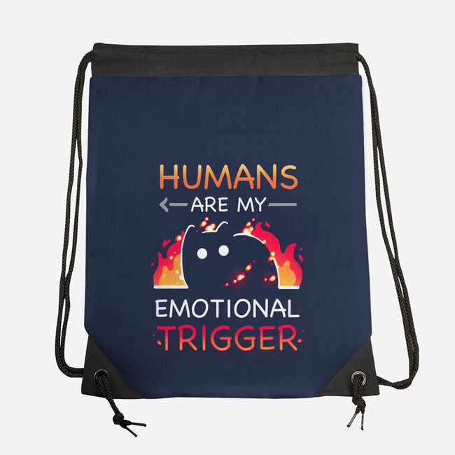 Humans Are My Emotional Trigger-None-Drawstring-Bag-Vallina84