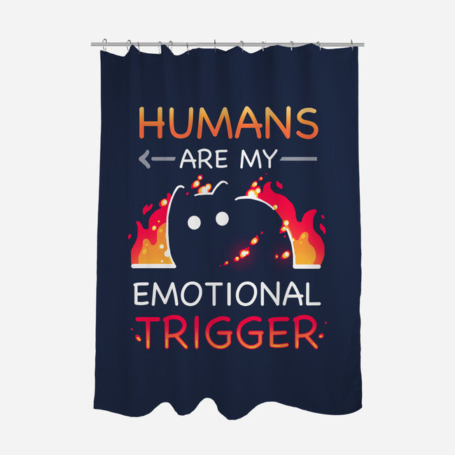 Humans Are My Emotional Trigger-None-Polyester-Shower Curtain-Vallina84