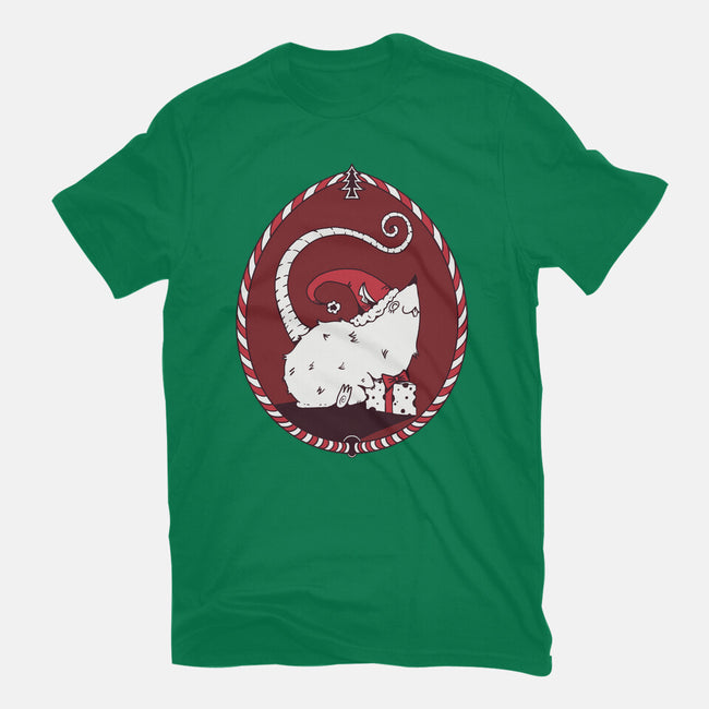 Christmas Rat-Womens-Fitted-Tee-D_McCurdy_Art