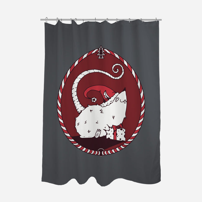 Christmas Rat-None-Polyester-Shower Curtain-D_McCurdy_Art