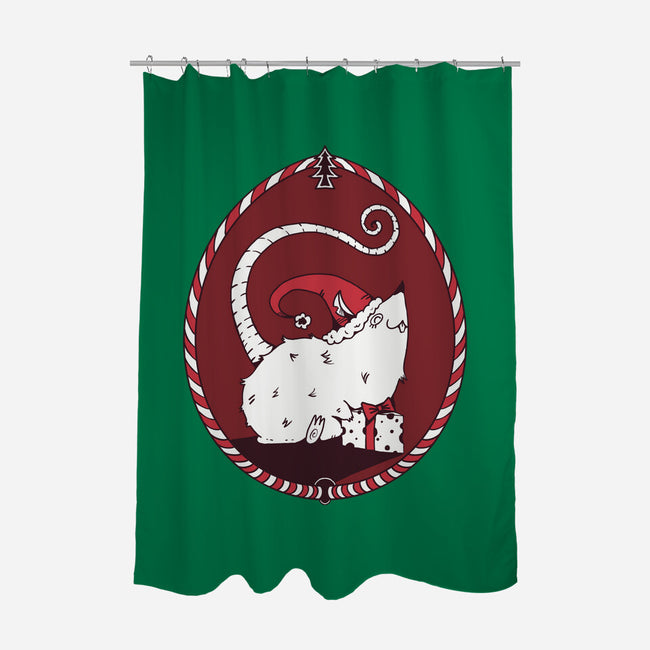 Christmas Rat-None-Polyester-Shower Curtain-D_McCurdy_Art