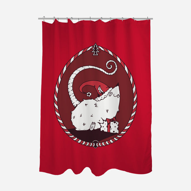 Christmas Rat-None-Polyester-Shower Curtain-D_McCurdy_Art