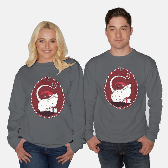 Christmas Rat-Unisex-Crew Neck-Sweatshirt-D_McCurdy_Art