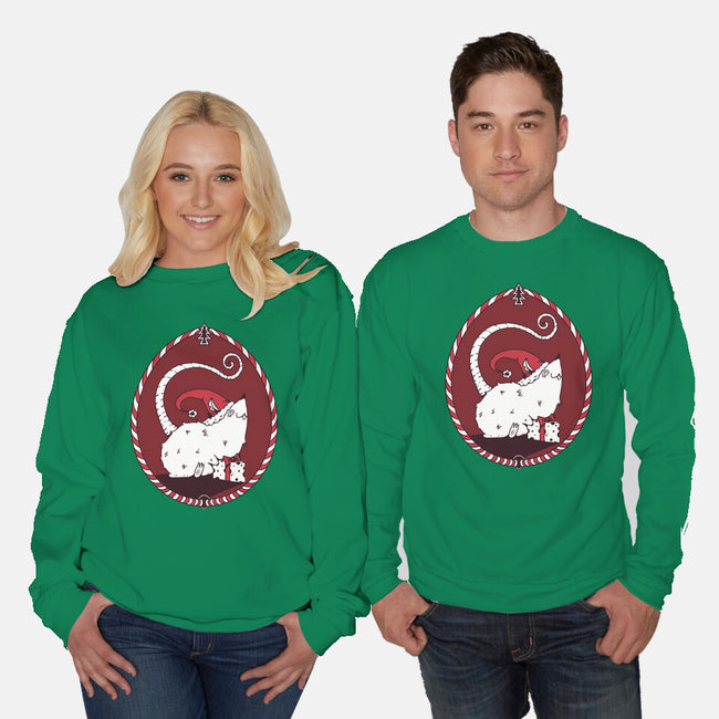 Christmas Rat-Unisex-Crew Neck-Sweatshirt-D_McCurdy_Art