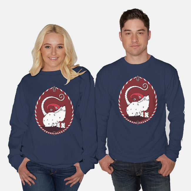 Christmas Rat-Unisex-Crew Neck-Sweatshirt-D_McCurdy_Art