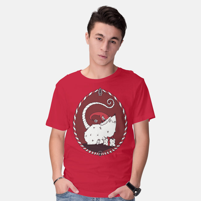 Christmas Rat-Mens-Basic-Tee-D_McCurdy_Art