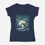 Starry Nightmare-Womens-V-Neck-Tee-zascanauta