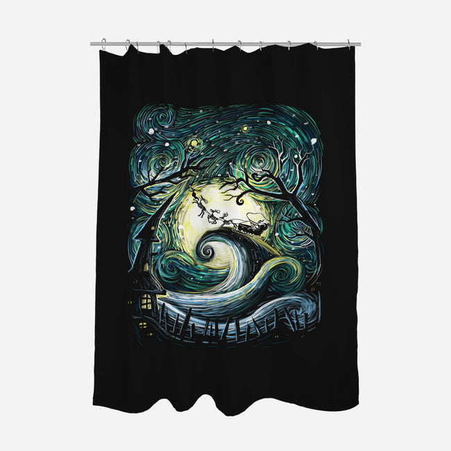 Starry Nightmare-None-Polyester-Shower Curtain-zascanauta