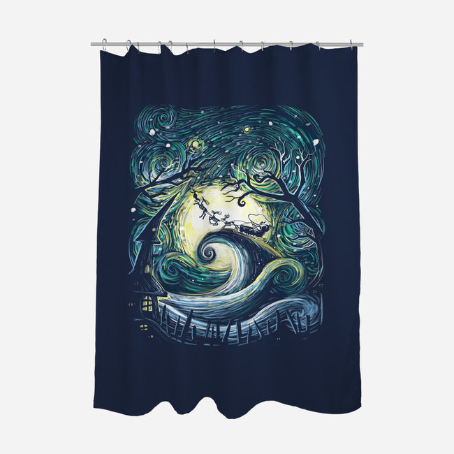 Starry Nightmare-None-Polyester-Shower Curtain-zascanauta
