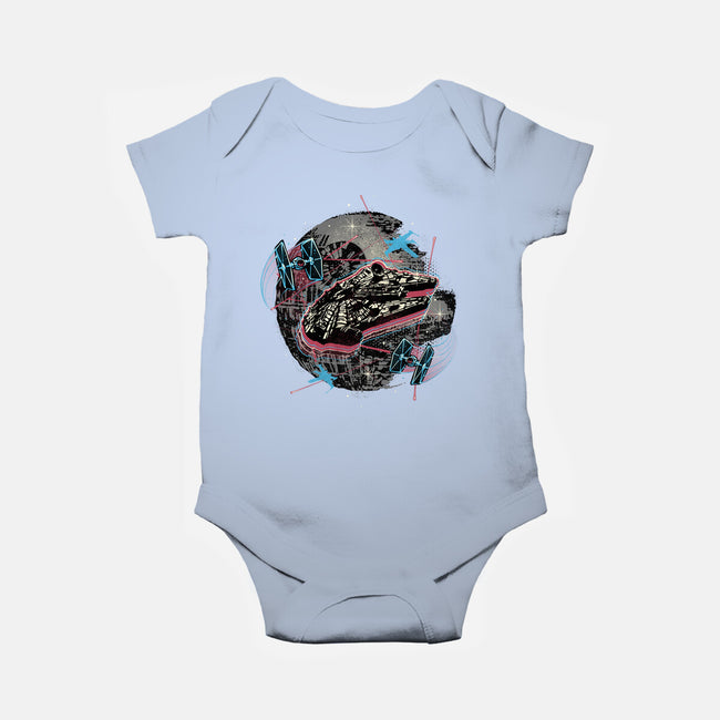 The Great Galactic Battle-Baby-Basic-Onesie-glitchygorilla