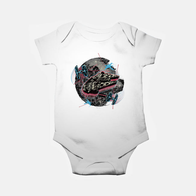 The Great Galactic Battle-Baby-Basic-Onesie-glitchygorilla