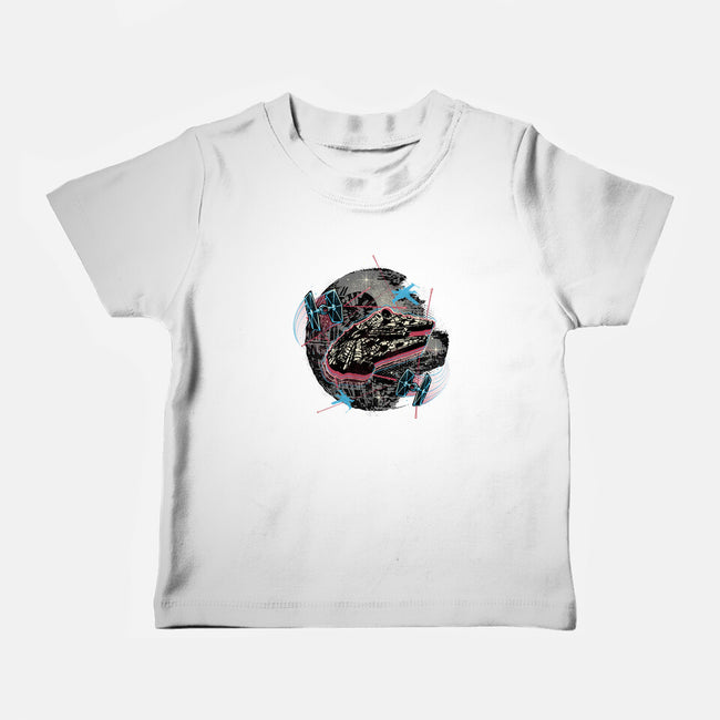 The Great Galactic Battle-Baby-Basic-Tee-glitchygorilla