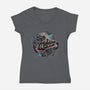 The Great Galactic Battle-Womens-V-Neck-Tee-glitchygorilla