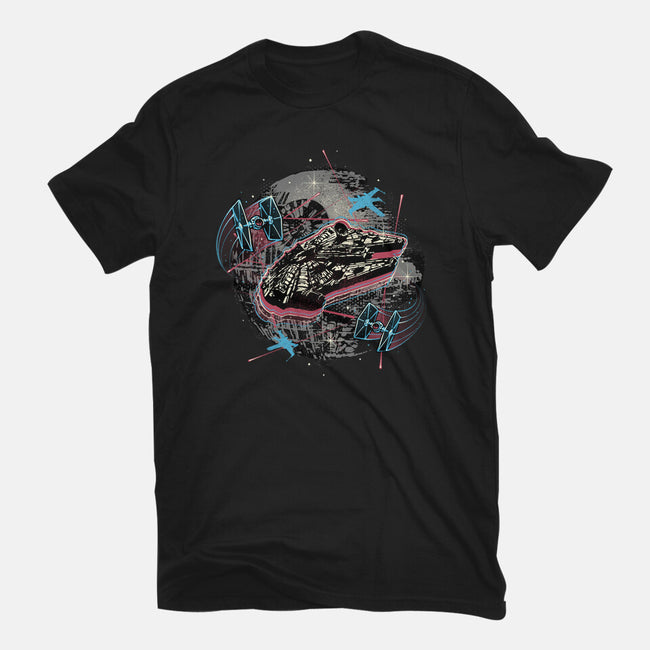The Great Galactic Battle-Womens-Fitted-Tee-glitchygorilla
