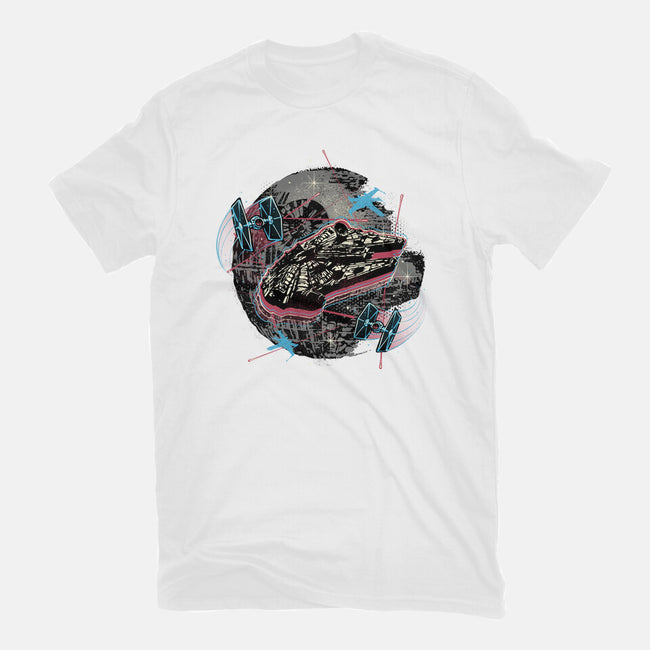 The Great Galactic Battle-Womens-Fitted-Tee-glitchygorilla