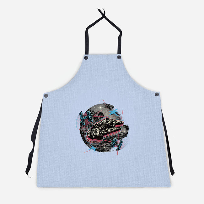 The Great Galactic Battle-Unisex-Kitchen-Apron-glitchygorilla