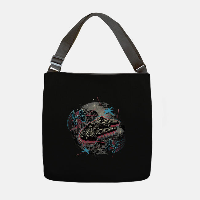 The Great Galactic Battle-None-Adjustable Tote-Bag-glitchygorilla