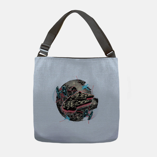The Great Galactic Battle-None-Adjustable Tote-Bag-glitchygorilla