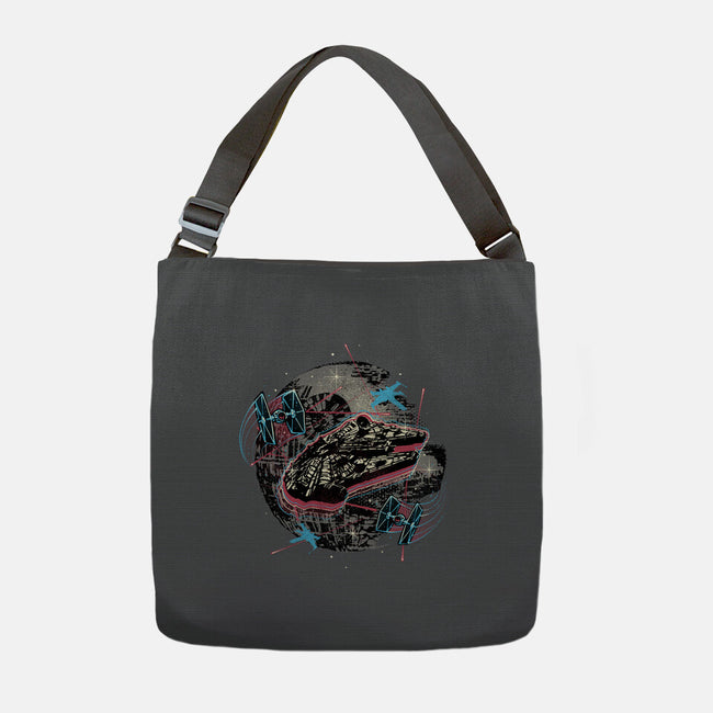 The Great Galactic Battle-None-Adjustable Tote-Bag-glitchygorilla