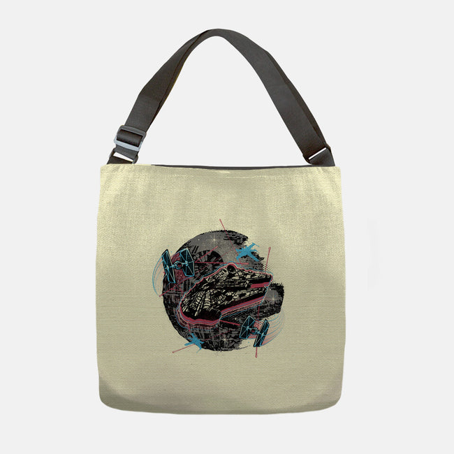 The Great Galactic Battle-None-Adjustable Tote-Bag-glitchygorilla