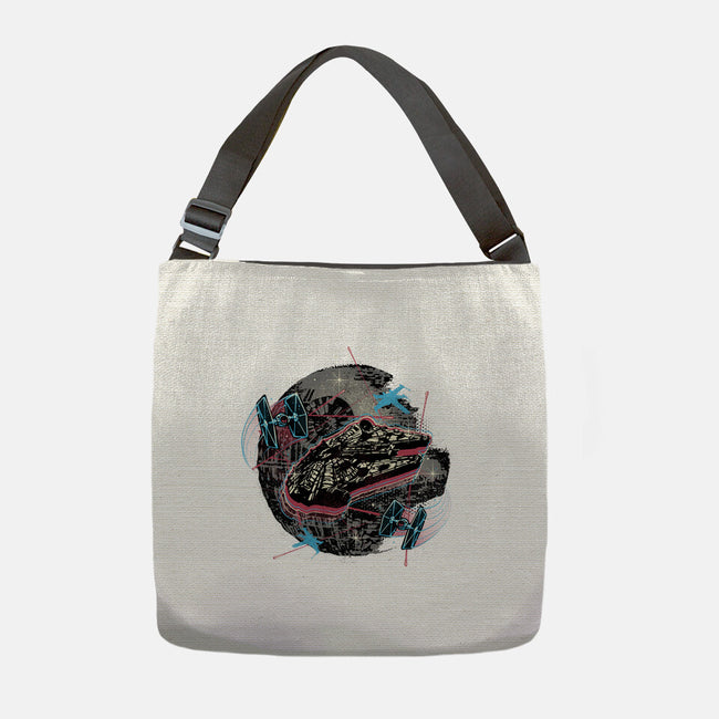 The Great Galactic Battle-None-Adjustable Tote-Bag-glitchygorilla