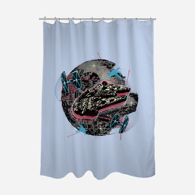 The Great Galactic Battle-None-Polyester-Shower Curtain-glitchygorilla