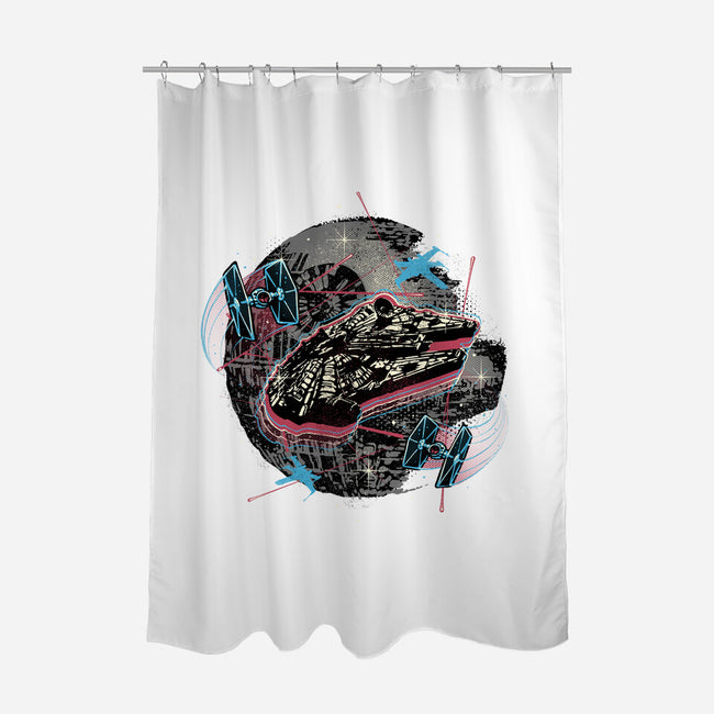 The Great Galactic Battle-None-Polyester-Shower Curtain-glitchygorilla
